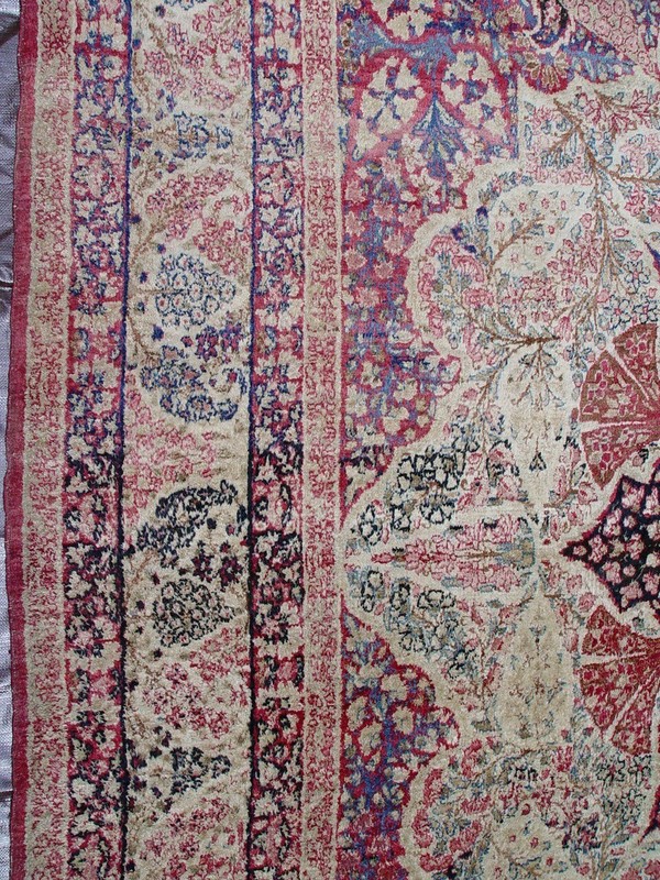 EXCELLENT ANTIQUE 1850s KERMANN HAND-KNOTTED WOOL SIGNED ORIENTAL RUG 8' x 10' gallery