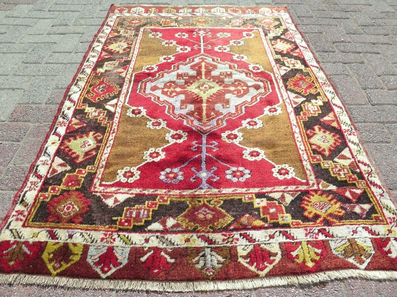 Vintage Turkish Carpet, Bedroom Rug, Handmade Wool Konia Rug, Teppiche 39"x62" gallery