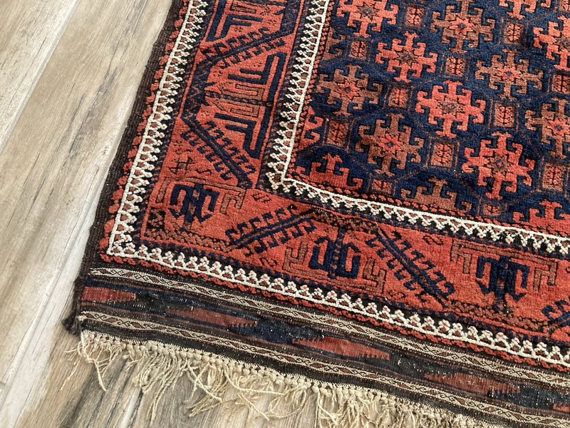 Antique Sarakhs Khorassan Tribal VTG Baluche Nomadic Ethnic Rug 43"x74" gallery