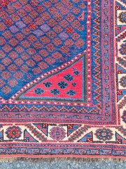 Navy Antique rug 6×9, Heriz Area rug Vintage, Oversize rug, Oriental rug Dark