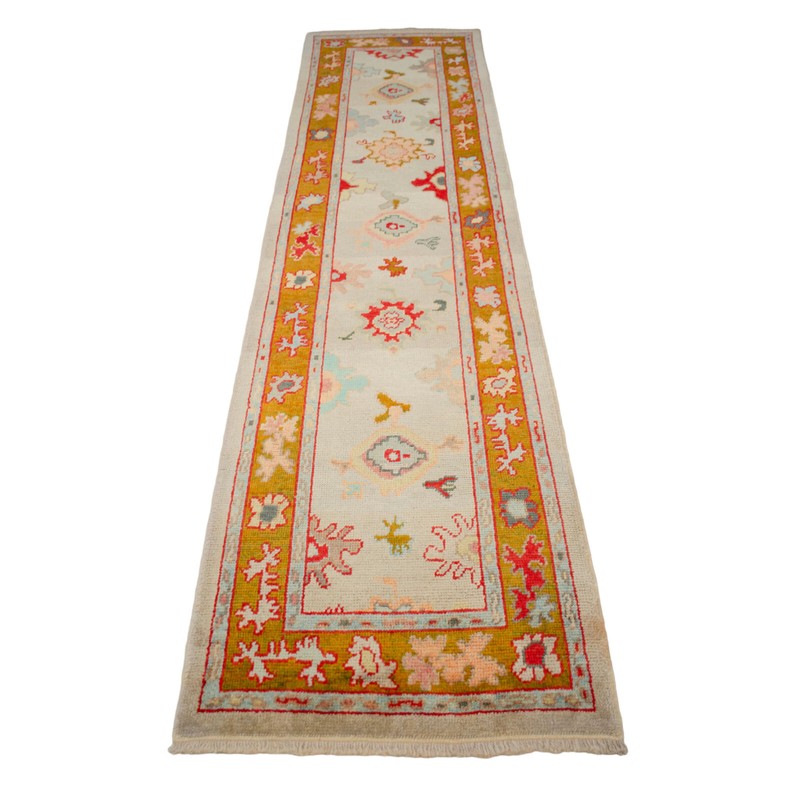 Handmade Turkish Oushak Runner Authentic Wool Rug Made in Oushak - 2'11" x 11'9" gallery