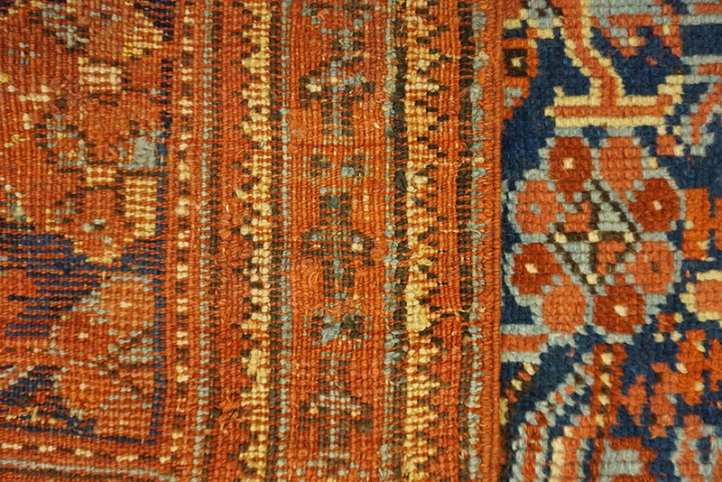 8'x14' Blue Tribal Design Mid 19th Century Antique Turkish Oushak Rug gallery