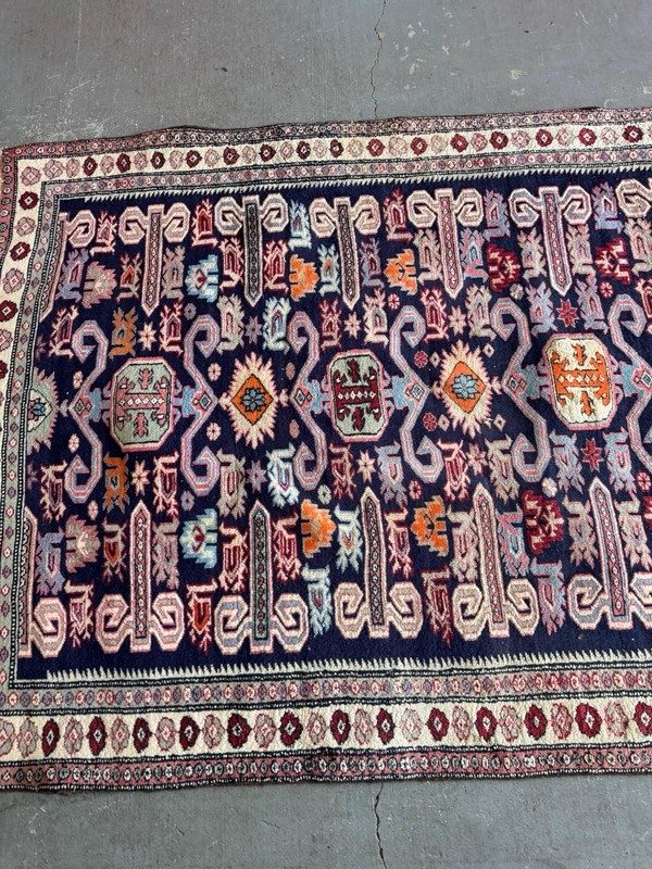 ANTIQUE CAUCASIAN KAZAK TRIBAL WOOL RUG HANDWOVEN RUNNER gallery