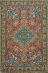 Vintage Wool Pink Traditional Style Floral Rug 5×7 ft Hand-knotted for Any Room