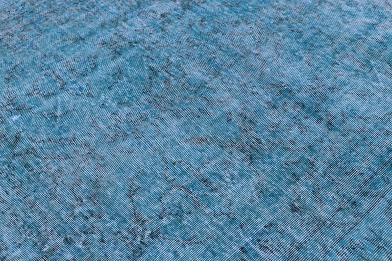 Vintage Blue Hand Knotted Carpet Turkish Ethnic Anatolia Overdyed Area Rug 6x9ft gallery