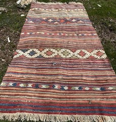 Vintage Cicim Kilim Rug from Turkey feat. Natural Dyes (250 cm x 143 cm)