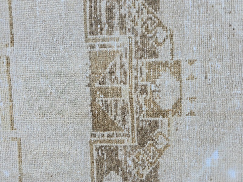 2.46 x 3.77 Ft Vintage Beige Brown Door Mat, Turkish Oushak Wool Area Rug gallery