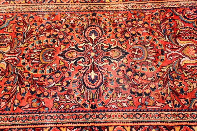 Antique Sarouk design Lilihan 3'6" x 5' Authentic Early 1900 Handmade WOOL gallery