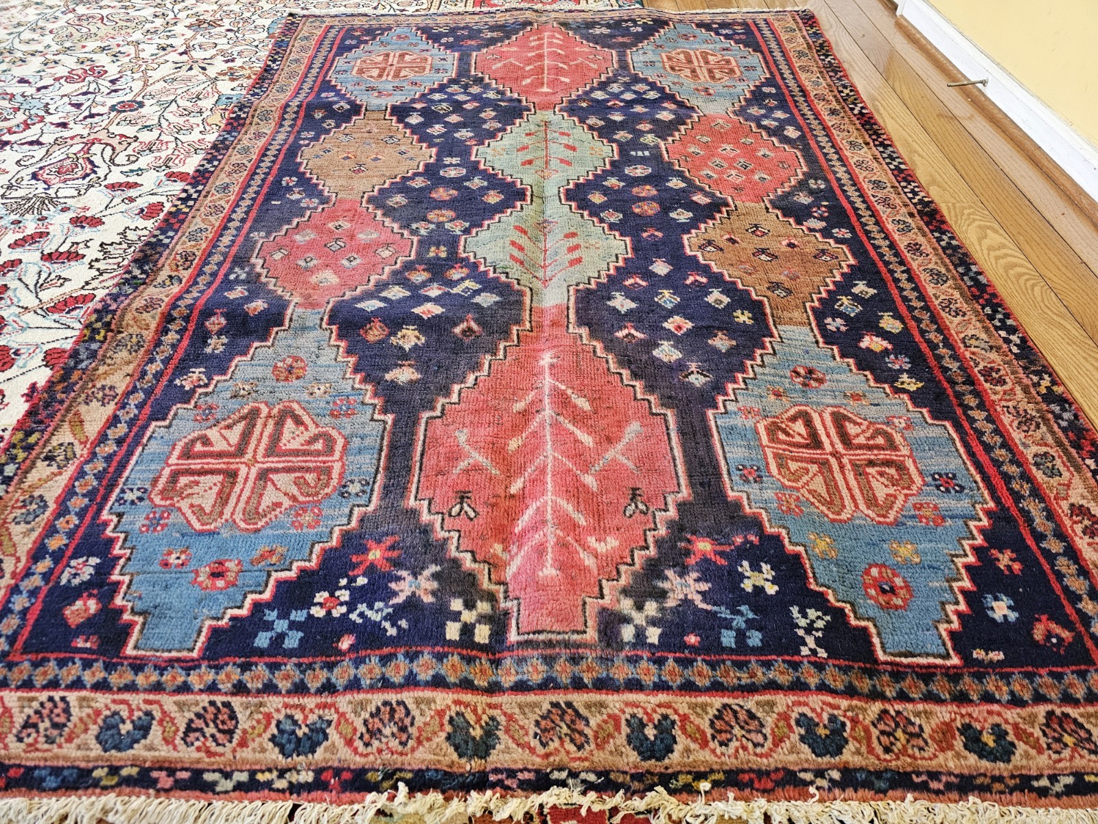 4.4x6.7 ANTIQUE VEG DYE SERAPI TURKISH VINTAGE KAZAK SHIRVAN Hand Knotted gallery