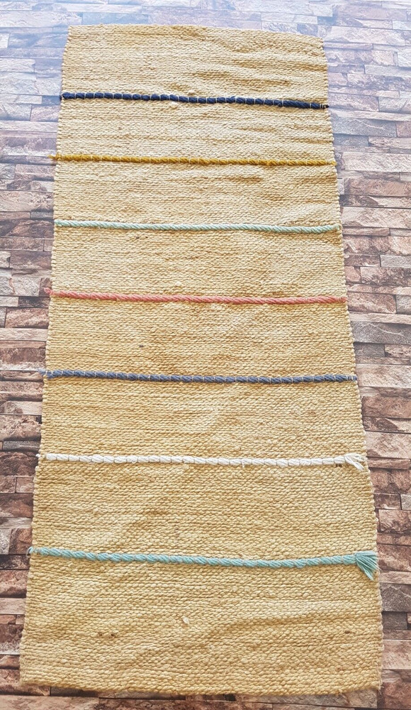 Vintage Handmade Indian Boho Wool Kilim Rug 161x72 cm