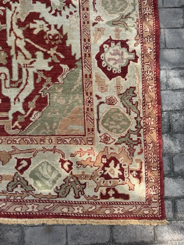 Antique VTG Oriental Woven Legends Oushak Hand Knotted Wool Rug 10 X 9 Feet gallery