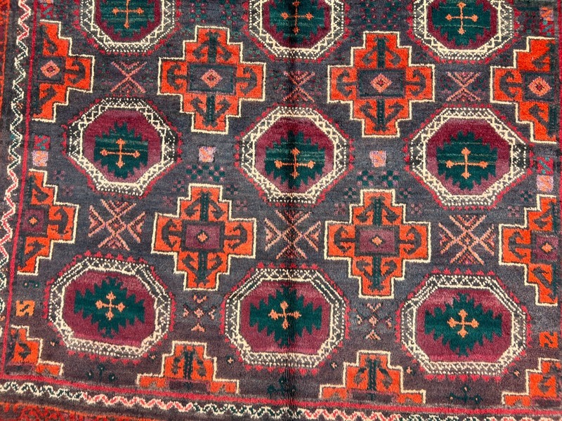 Vintage Caucasian Runner Rug 4'4x9'7 Red Green Handknotted Pillpai Tribal Carpet gallery