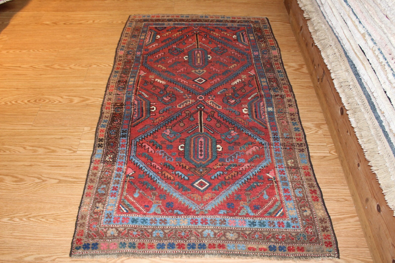 4X6 ft. ANTIQUE KURDISH Caucasian Kazak Design matches Heriz, Sarouk Lilihan rug gallery