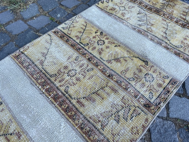 Turkish Vintage Rug Handmade Wool Rug Bohemian Runner Rug Home Rug 2,0 x 10, ft gallery