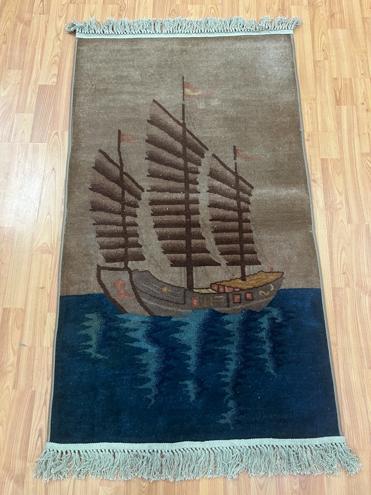 2'6" x 4'8" Antique Chinese Art Deco Oriental Rug - 1930s - 100% Wool Hand Made gallery