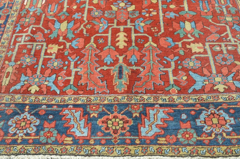 GORGEOUS ANTIQUE 1890'S ALL OVER RARE SIZED SERAPI HERIZ REGION RUG ***wws*** gallery