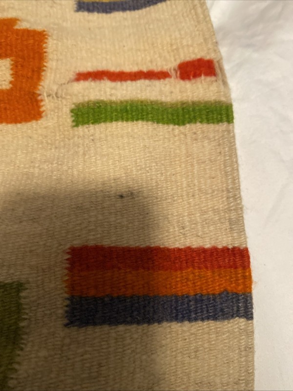 Vintage 72”X23” Inca Aztec Mayan Runner Rug Wall Hanging 100% Wool. (Read) gallery