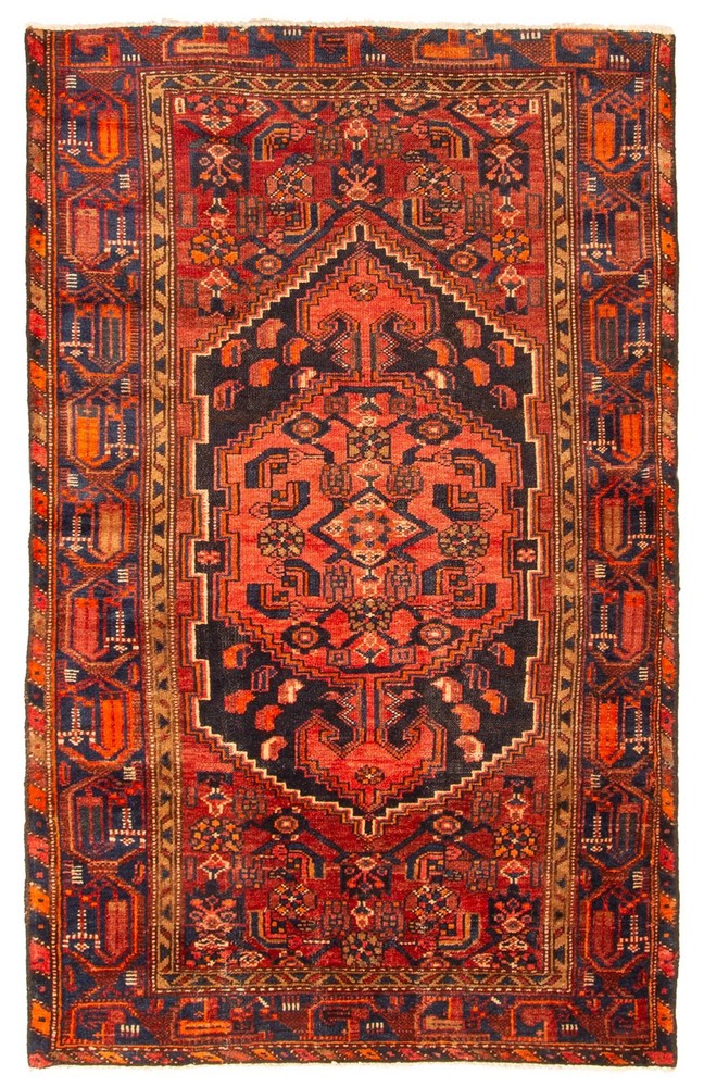 Vintage Hand-Knotted Area Rug 3'11" x 6'5" Traditional Wool Carpet
