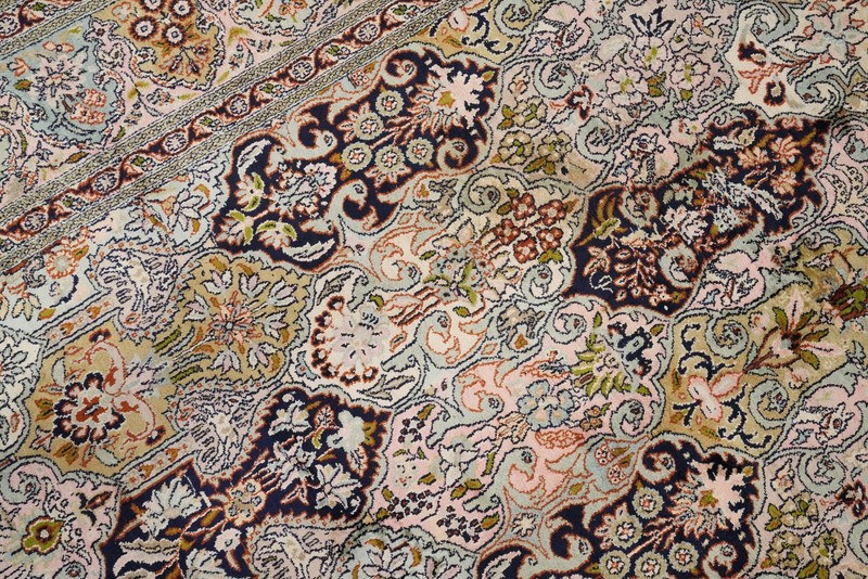 Vintage 100% Silk Kashmir Handmade Wool Area Rug Living Room Carpet 6x10 gallery