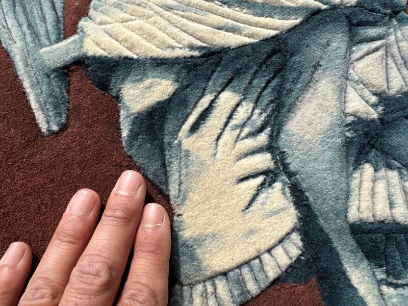 FINE SMALL RUG 2x4 HANDWOVEN handmade oriental 3D ART sculpture carved carpet gallery