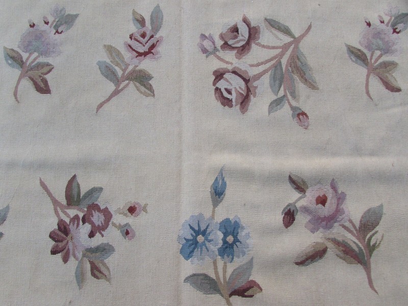 Vintage Hand Made French Design Wool Brown Beige Original Aubusson 373X277cm gallery