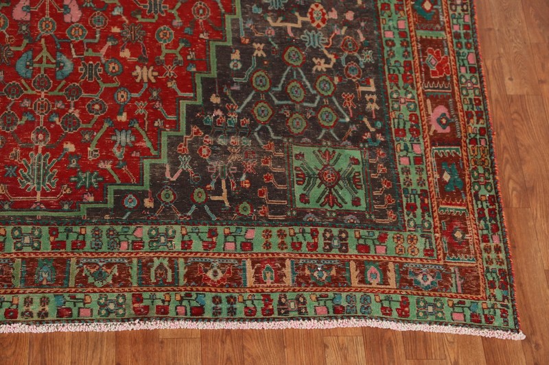 Antique Vegetable Dye Tribal Room Size Area Rug 7x9 Red Wool Hand-made Carpet gallery