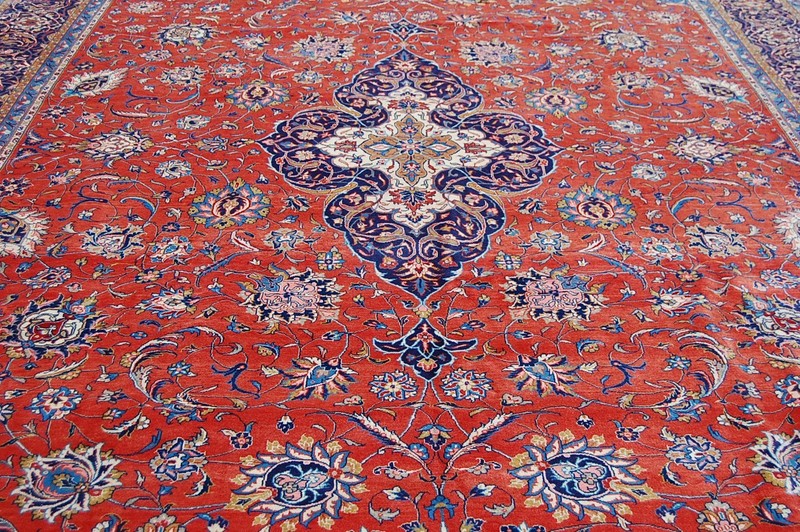 NATURAL WOOL Old Oriental Rugs Hand Woven,knotted size Approximately13' x 17'4" gallery