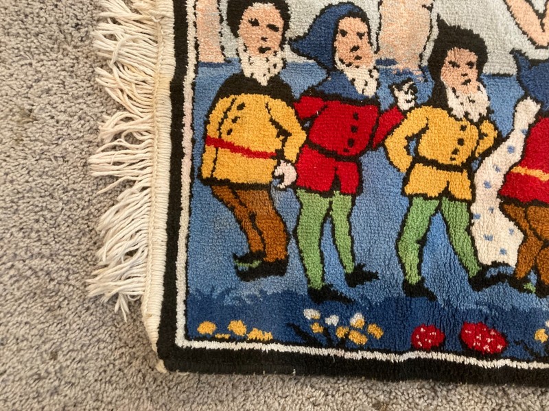Vintage Snow White Seven Dwarves Fairy Tale Tapestry Rug Runner Brothers Grimm gallery