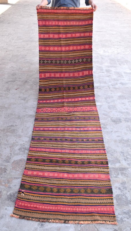 2x10 ft Vintage Afghan Tribal Kilim Rug Hand Woven Geometric Hallway Runner Rug gallery