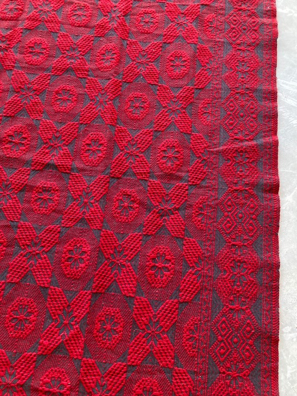 Vintage Traditional Handmade Turkish Geometric Wool Kilim Rug 210x180 cm gallery
