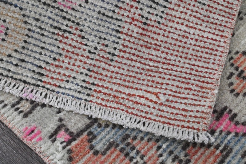 Vintage Turkish Runner Rug 2x7ft RED Handmade Anatolian Oushak Hallway Wool gallery