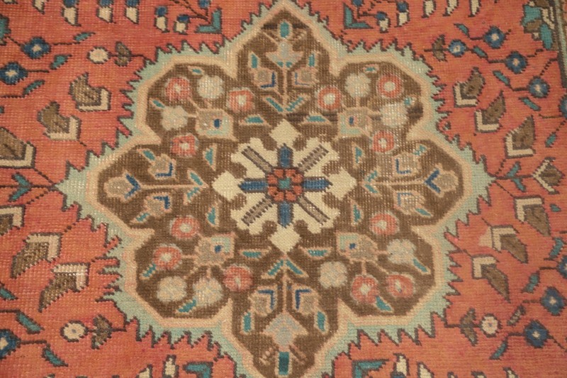 Orange Vintage Traditional Handmade Wool Floral Accent Rug 3x5 ft for Foyer gallery
