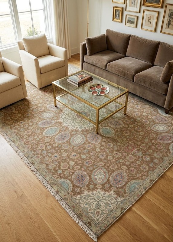 7X10 ft Handmade Semi-Antique Oriental Rug Muted Color Distressed Wool Carpet gallery