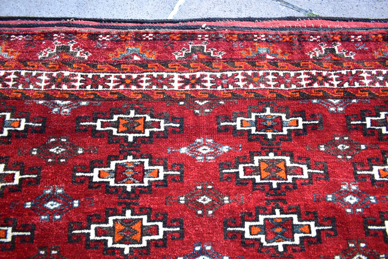 Fabulous Antique Tribal Rug 48'' x 29'' Turkoman Yomud Camel Bag Chuval Wool Rug gallery