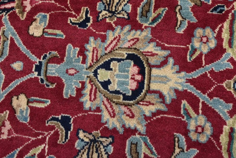 Kermani Rug 11'2'' x 16'3'' Red Wool Vintage Traditional Hand-Knotted Carpet gallery