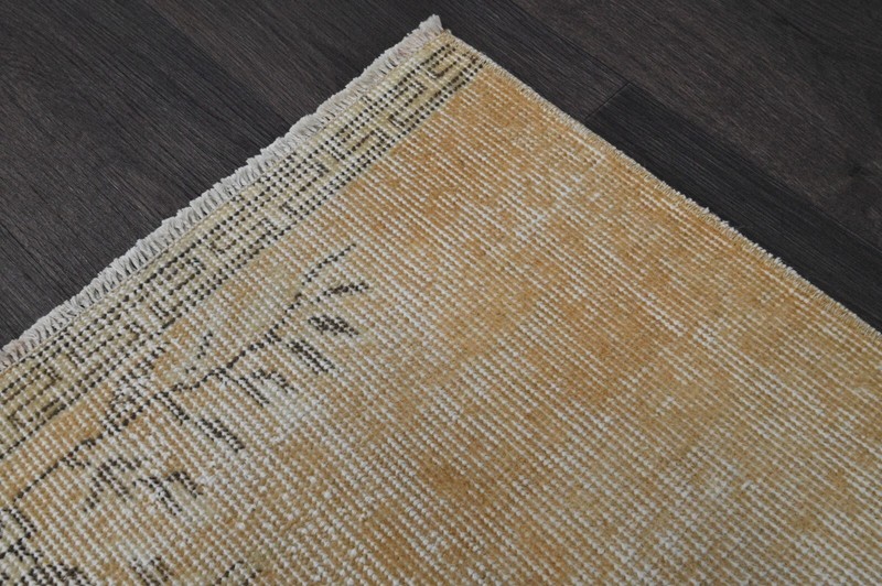 Vintage Turkish Runner Rug 2x7ft Wool Anatolian Handmade Hallway Oushak ORANGE gallery