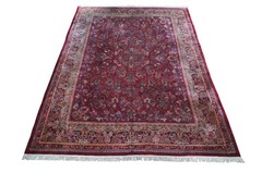 Antique 1930s Oriental Tribal Cotton Wool Floral Palace Area Rug Carpet 14 x 18′