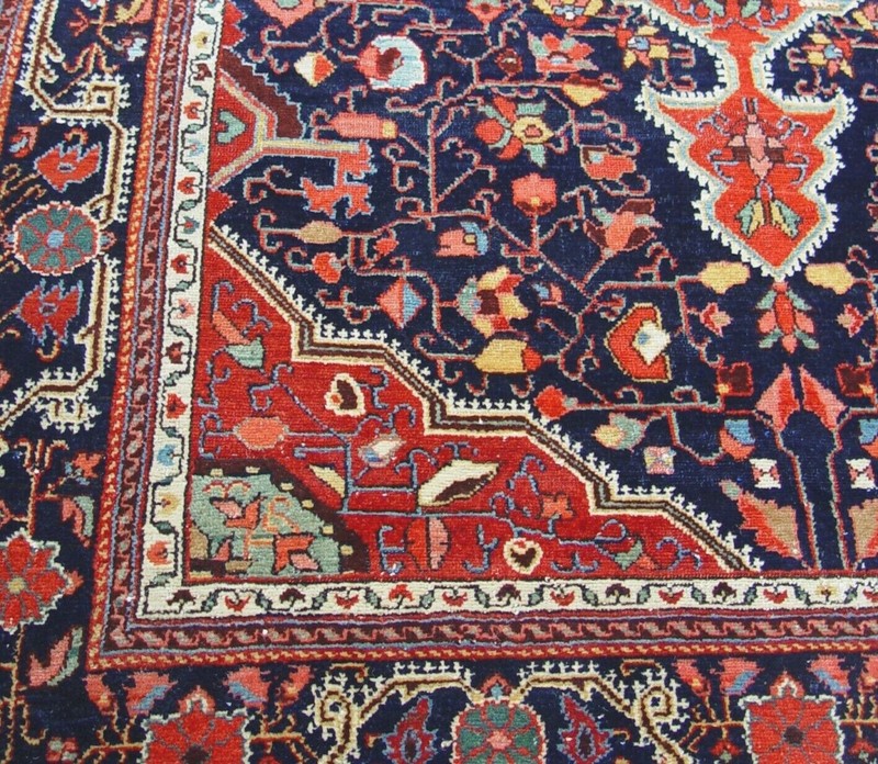 4'10"x7' ANTIQUE FLORAL SAROUKK HAND KNOTTED WOOL ORIENTAL RUG CLEANED gallery