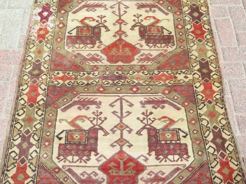 Vintage Turkish Carpet, Bedroom Rugs, Handmade Wool Modern Teppiche Tapi 41"x55" gallery