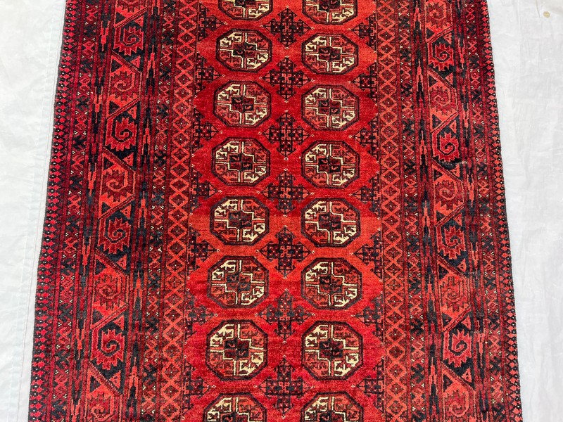 3'6 x 6 ft Vintage Turkmen Tekke Ersari Hand Knotted Wool Tribal Kitchen Rug gallery