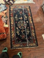 Handwoven Antique Tibetan Rug 55 X30
