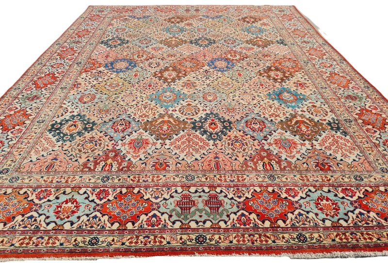 Amazing Hand Knotted Vintage Baghtiyaar Pictorial Wool Area Rug 12.10 x 9.5 Ft gallery