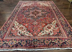 Per’sian Heriz Rug 6.6 x 9 Geometric Tribal Carpet Medium Size