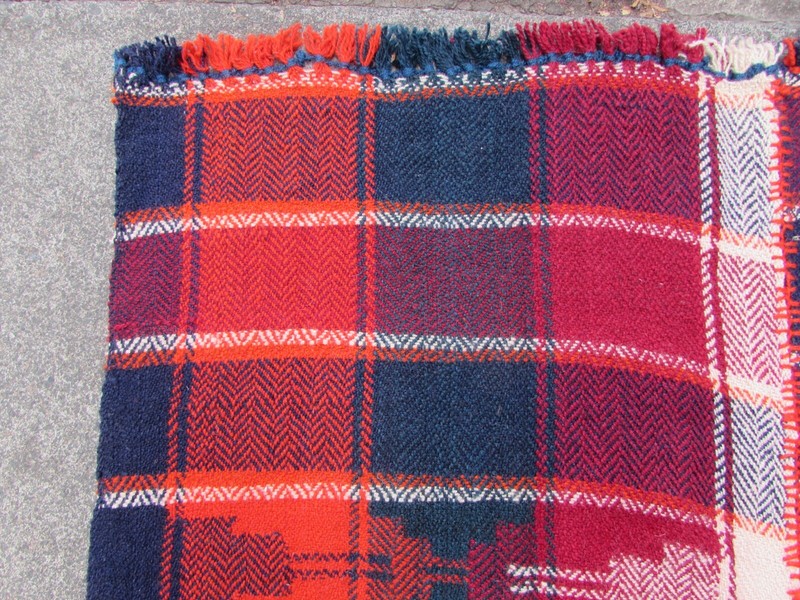 Vintage Tribal Nomadic Hand Made Oriental Red White Wool MOJJ Kilim 198x179cm gallery