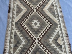 3’3 x 6’3 Neutral Color Afghan Handmade Vintage Kilim Rug￼