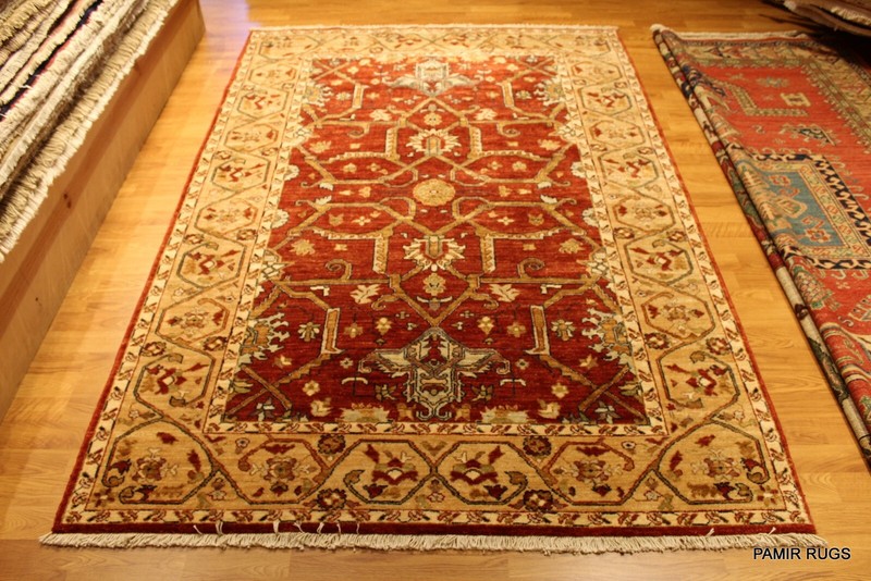 Fine Quality Handmade RUG 5'X7' SERAPI design Rust, gold orange Color Authentic gallery