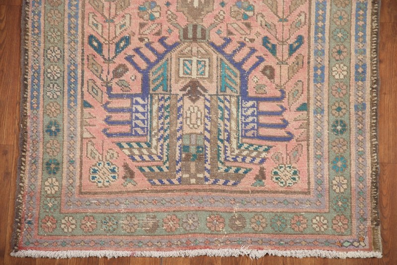 Pink Wool 13 ft Runner Rug 3x13 Tribal Traditional Handmade Home Decor Carpet gallery