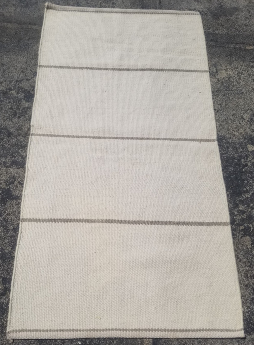 Vintage Traditional Handmade Beautiful Striped Kilim Floor Rug Carpet 152x79 cm gallery