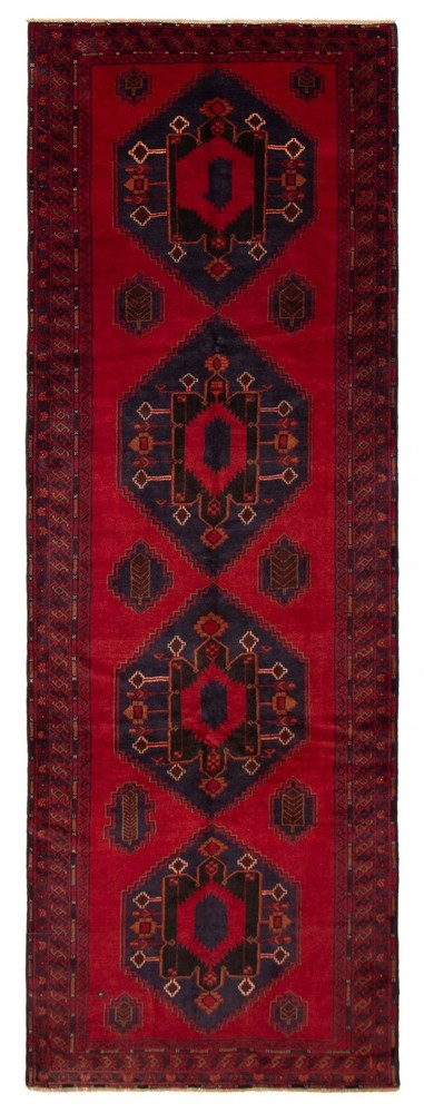 Vintage Hand-Knotted Area Rug 4'4" x 12'10" Traditional Wool Carpet