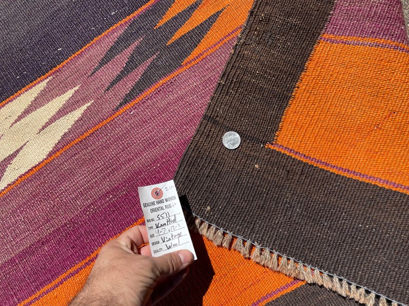 LONG WIDE HANDWOVEN COLORFUL RUNNER rug 5x12 Turkish kilim caucasian flatweave gallery